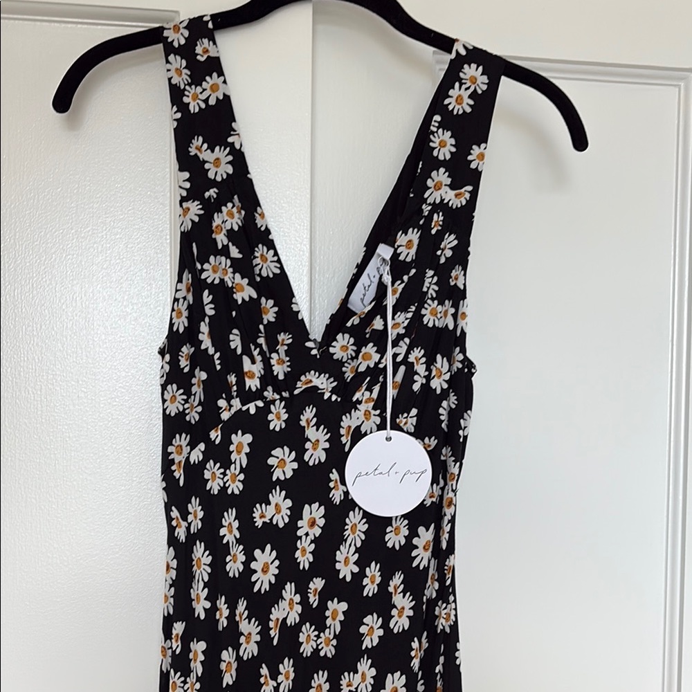 Petal & Pup Black Floral Midi Dress